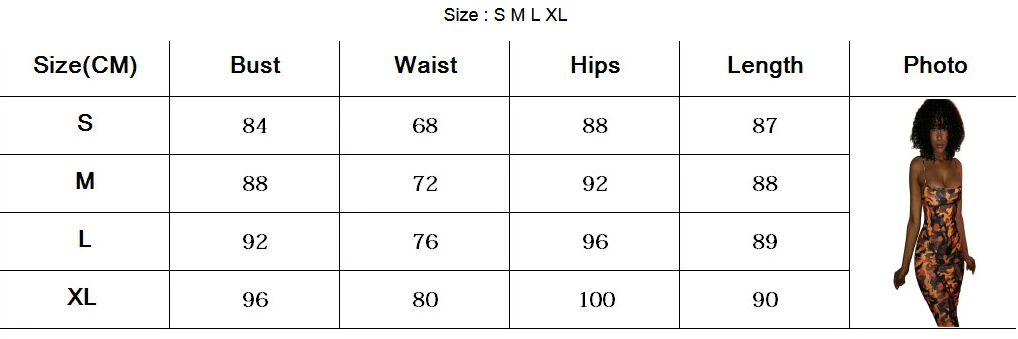 Платье женское камуфляжное без рукавов на бретелях-спагетти до колена в стиле