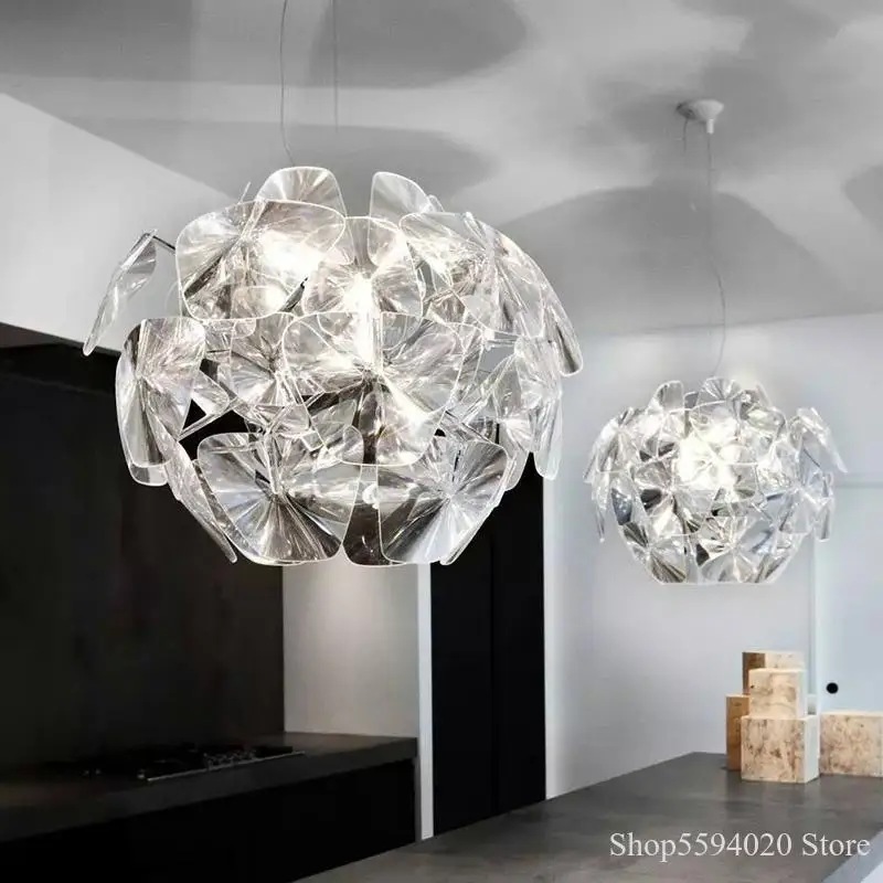 Современная Лазерная люстра Apple акриловая прозрачная освещение женской