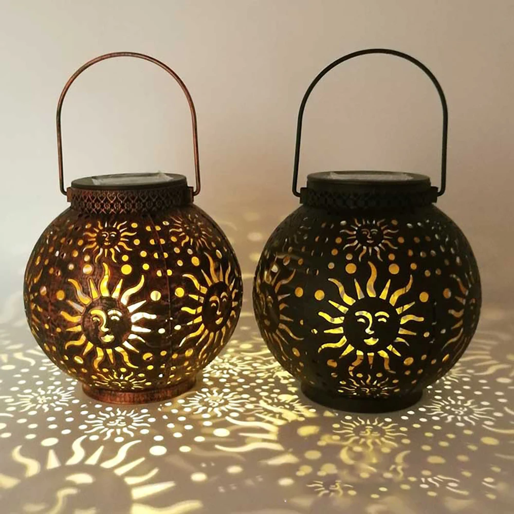 

Solar Powered LED Morrocan Lantern Hanging Outdoor Garden Lamps Light Decor