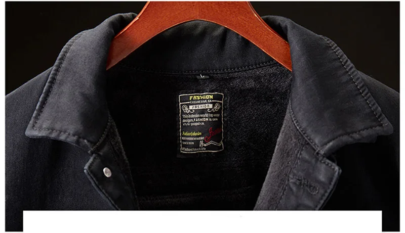 Зимняя флисовая джинсовая куртка и пальто для мужчин 2019 теплая Модная Мужская