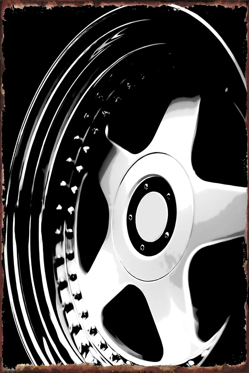 

Wheel Racing Car Retro Vintage Metal Sign Tin Sign Tin Plates Wall Decor Room Decoration For Art Man Cave Cafe Pub Home Club