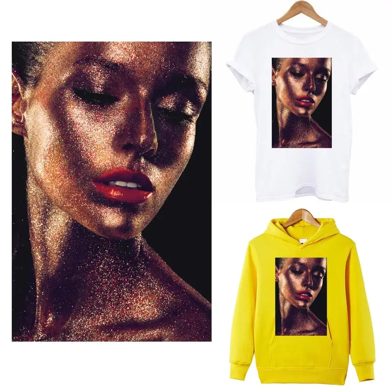 Красивые нашивки для одежды с помощью утюга девушек модель золотого цвета