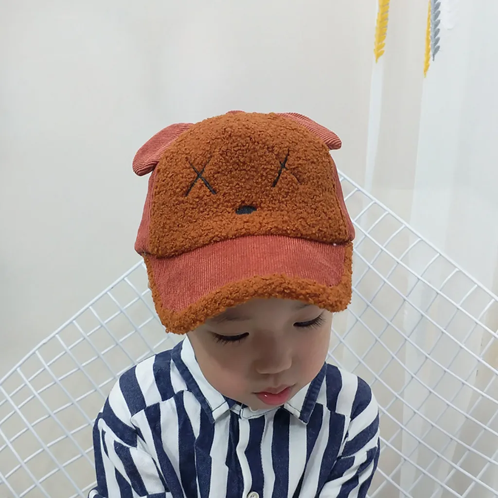 2019 модная однотонная Детская кепка с милыми ушками Повседневная бейсбольная