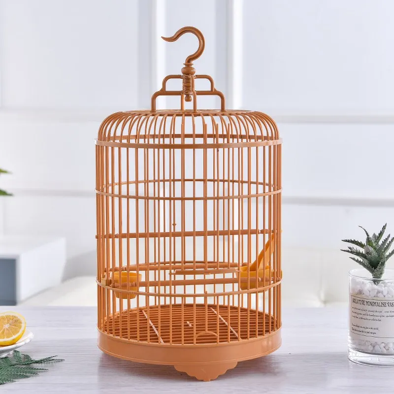 

Classic Round Bird Cage High Quality Plastic Bird Travel Carrier House for Parrots Lovebird Parakeets Small Bird Accessories