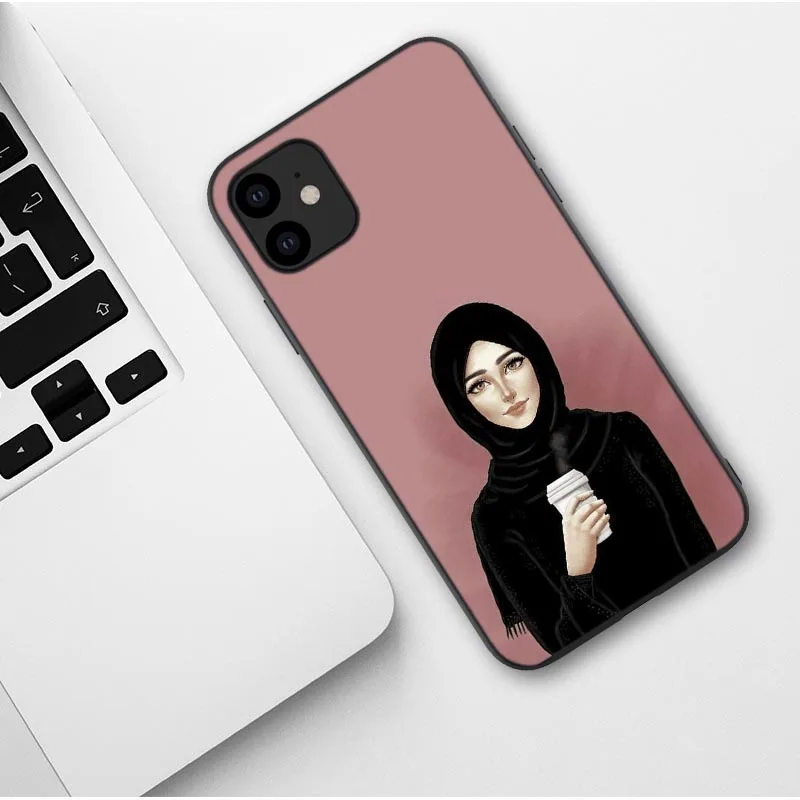 TPU Роскошный женский силиконовый чехол в хиджабе для iPhone 11 Pro Max X мусульманская исламская накладка-решетка для iPhone X 7 8 Plus XS Max XR - Цвет: TPU