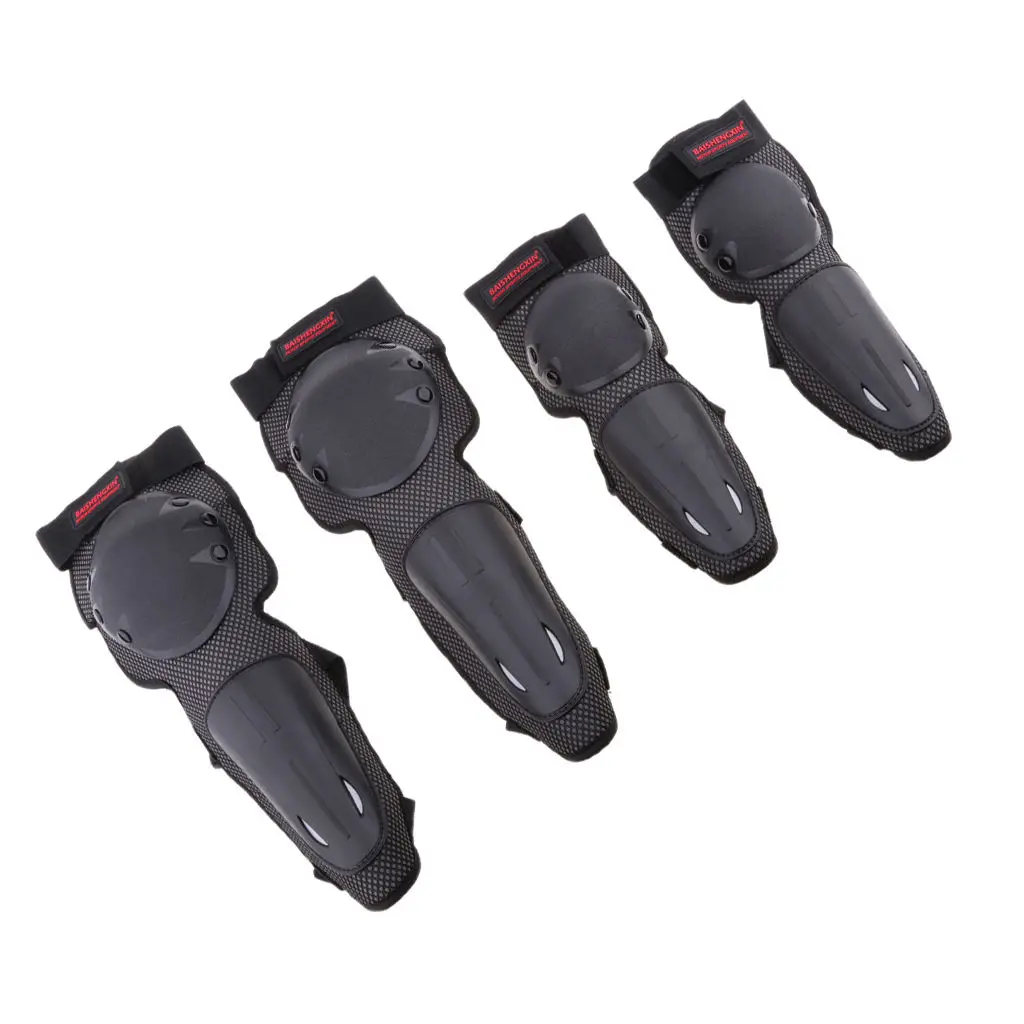 

4Pcs/set Unisex Motorcycle Motocross Cycling Skating Elbow and Knee Pads Protector Guard Armors Set Black