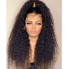 Кудрявые Парики для африканских женщин, синтетический парик на сетке спереди, высокотемпературные волоконные черные парики, длинные волосы, парик на сетке с детскими волосами