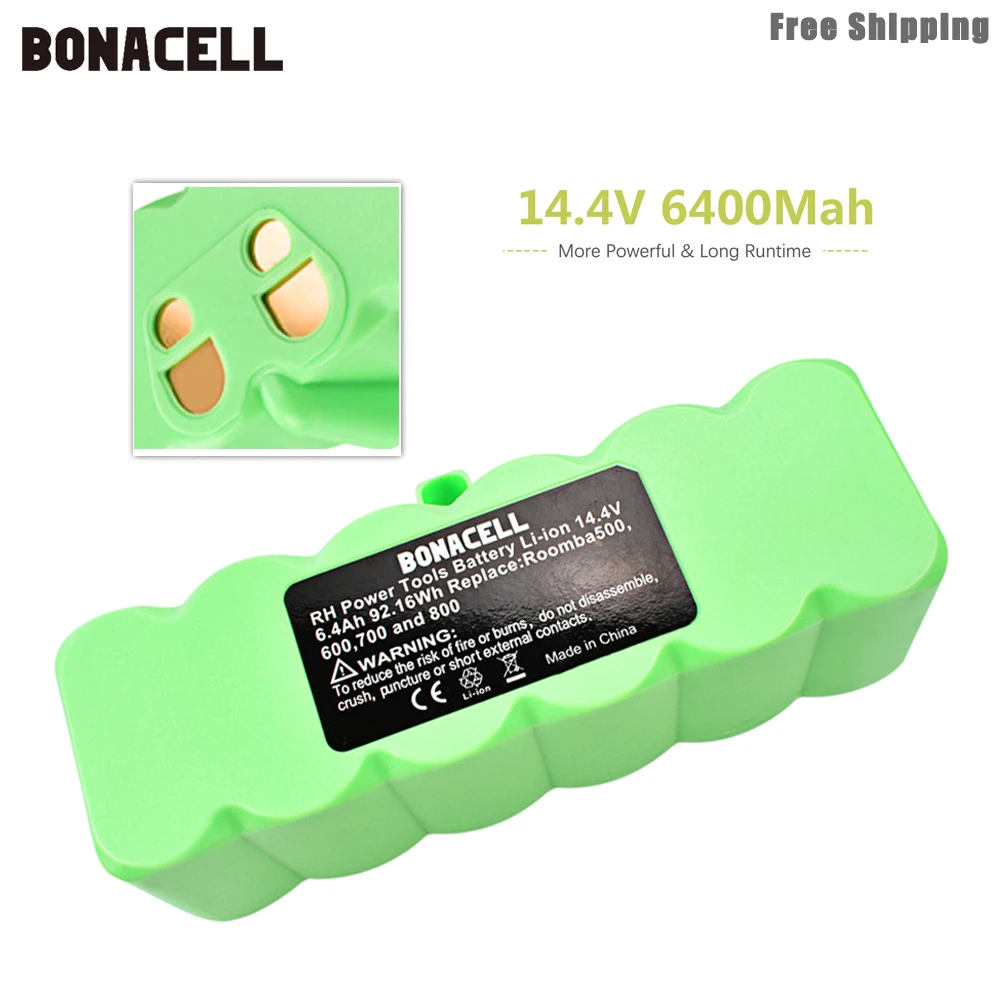 Литий ионный аккумулятор bonacel 6 4 Ач 14 8 в для iRobot Roomba 500 600 700 800 510 530 550 560 580 620 630 650 760 770