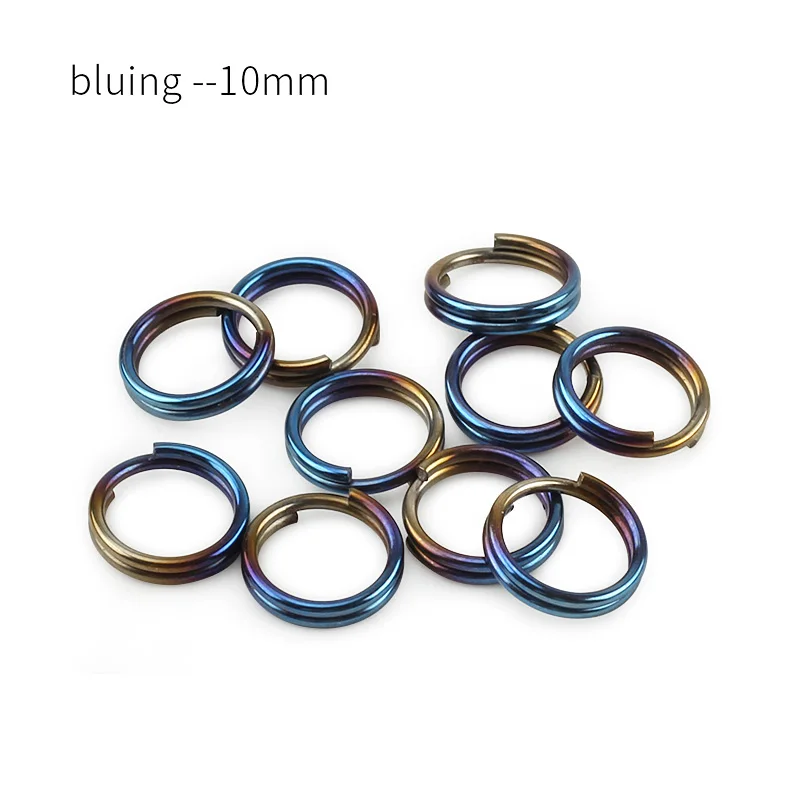 bluing 10mm 10 шт./лот Титан 10 мм/12 мм/14 мм брелок уличный инструмент EDC многоцветный титановый брелок - Цвет: bluing 10mm