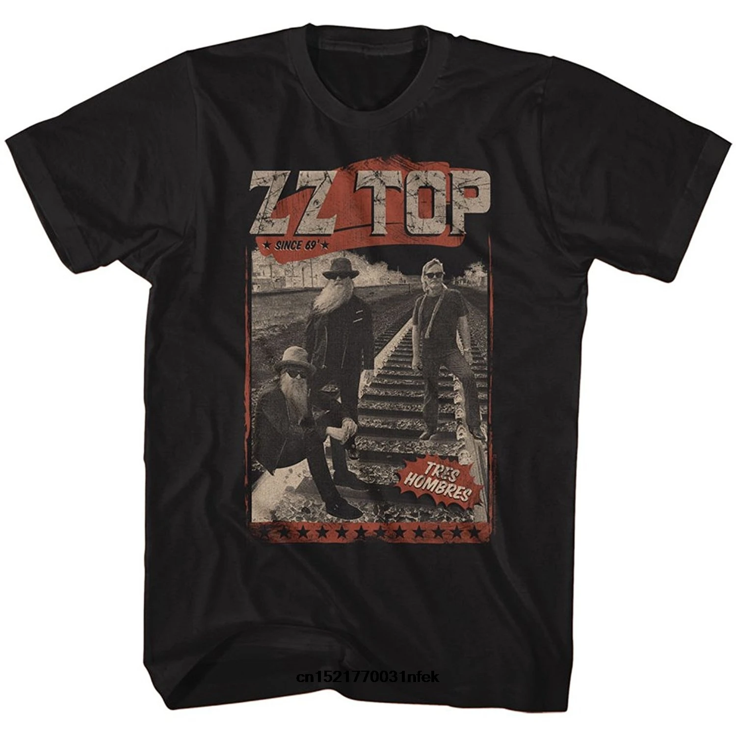 Для мужчин футболка ZZ Top Rock Band с изображениями музыкальной группы ТРЕС Hombres