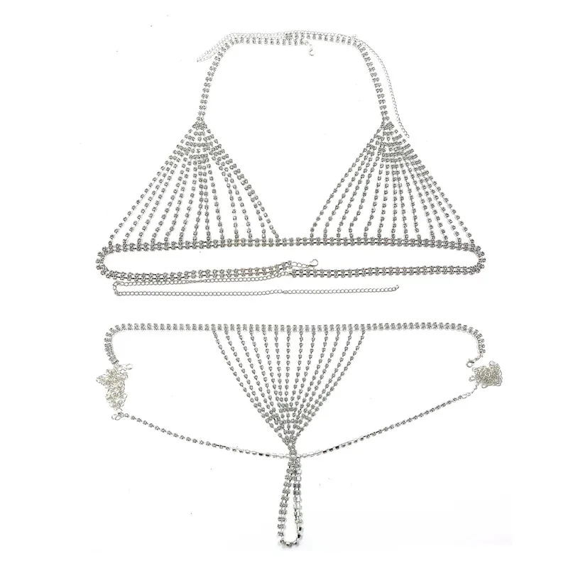 2021 Новая роскошная обувь с украшением в виде кристаллов бикини-цепочка для тела