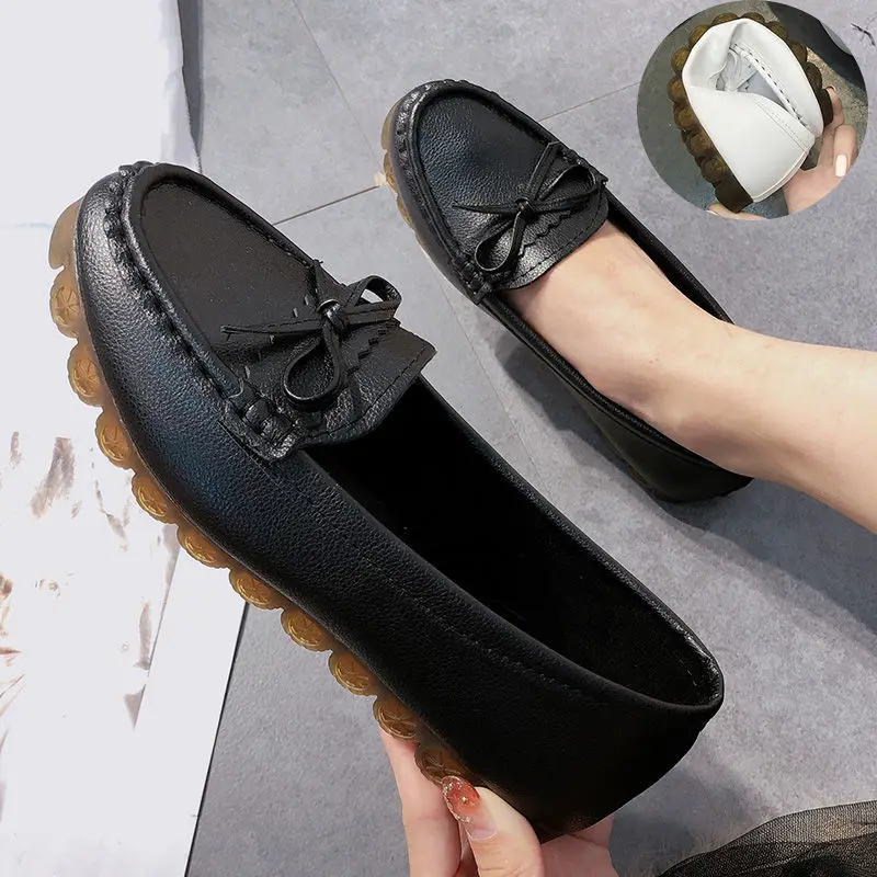 

Loafers Shoes Doug Shoes Women New Arrivals Korean Version Nude Sneakers Waterproof Tide Shoes Slip-On Casual Leather Hyoma