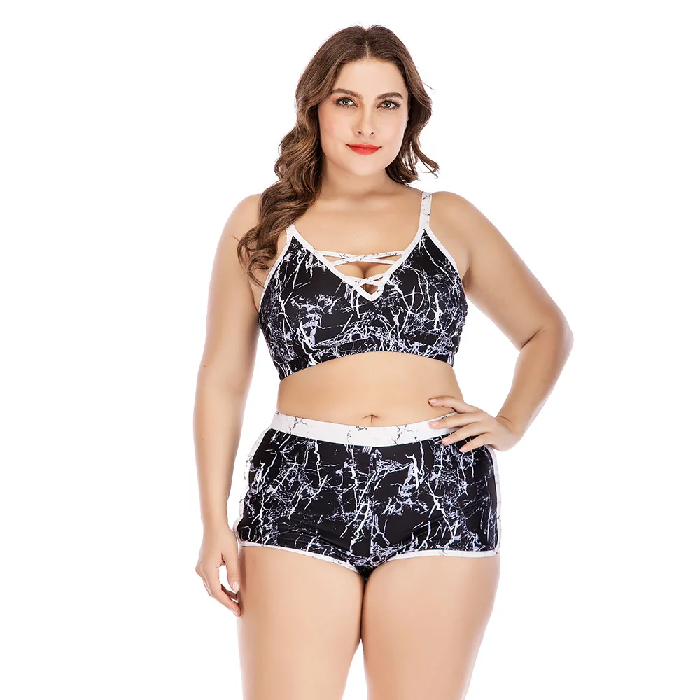 

Big size fat woman in a bikini swimsuit women 2 pieces high waisted swimsuit plus size womens