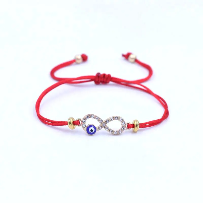 Женский браслет из металлического сплава 8 модного серебристого цвета Infinity Evil Eye