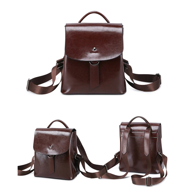 Винтажный женский рюкзак REALER из спилка брендовый школьный ранец для женщин сумка