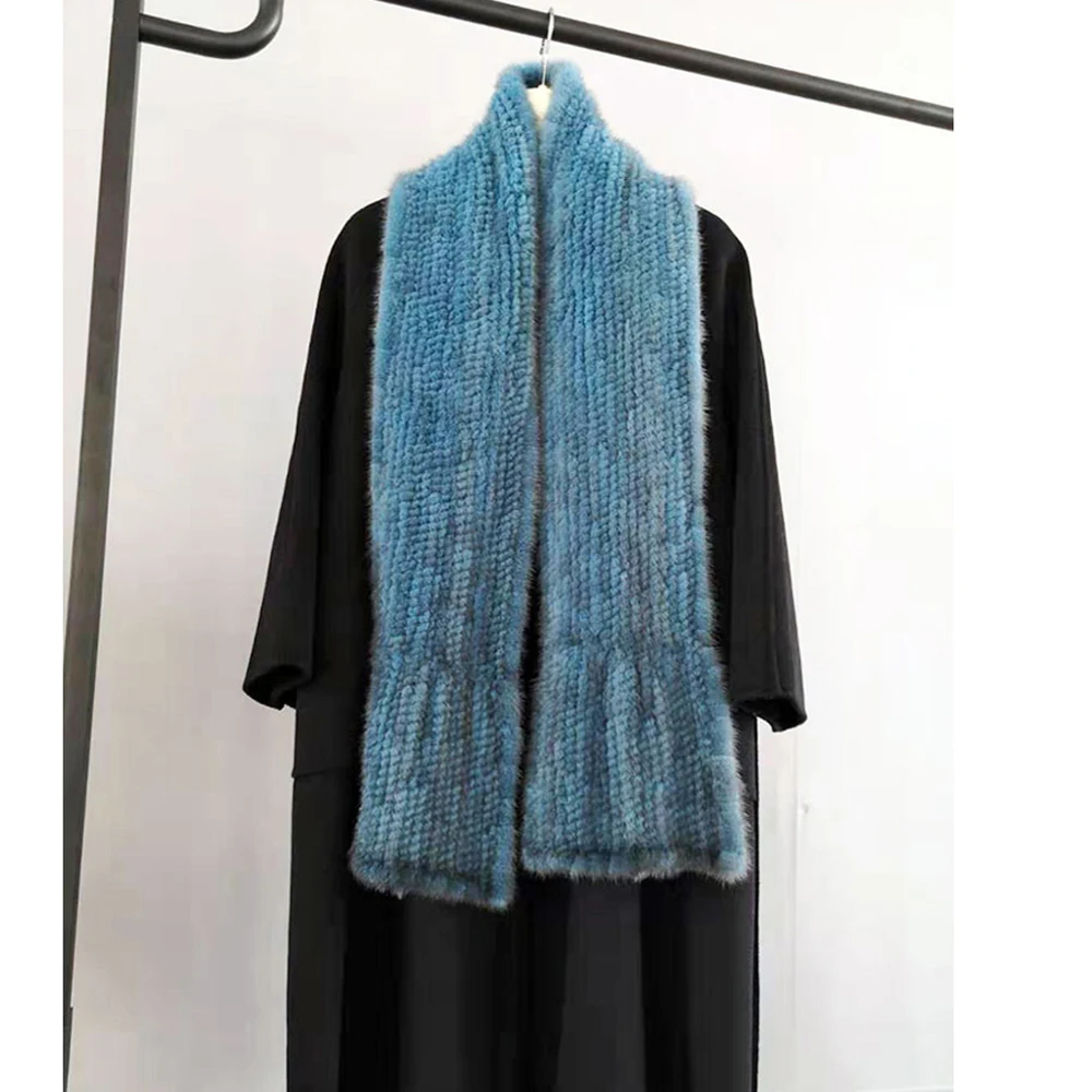 Новинка модная шаль из натурального меха норки хороший подарок шарф 100% зимний