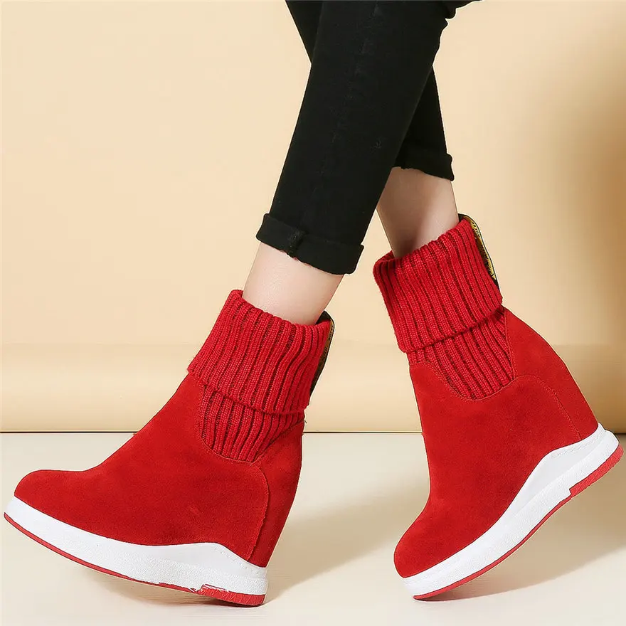 Зимние теплые кроссовки Женские беговые из натуральной кожи на платформе