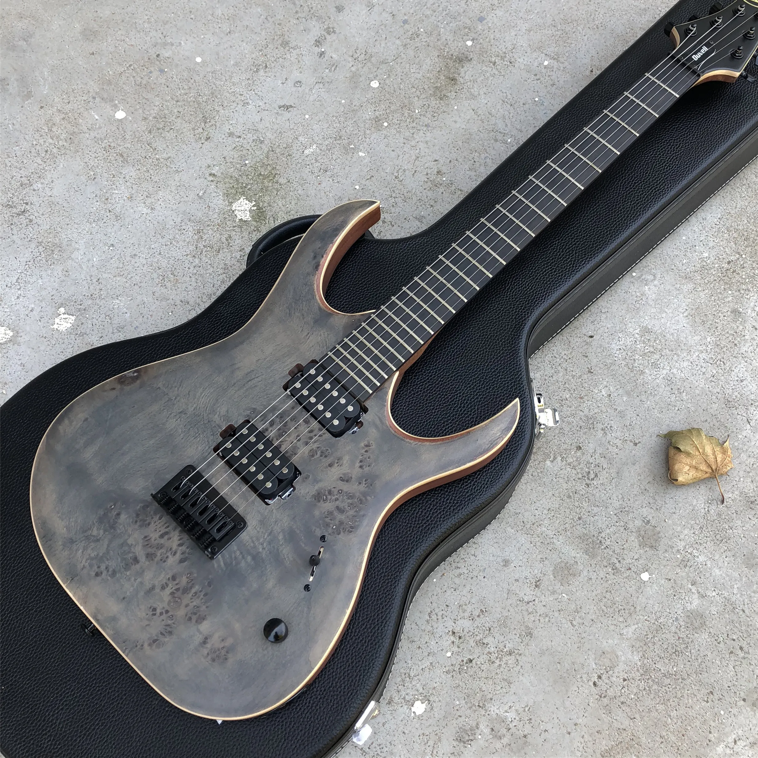 Электрическая гитара Black burst maple top 6 струн фабричная черная грифельная из массива