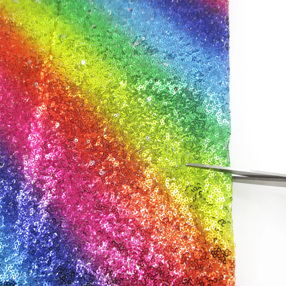 Дэвид аксессуары 50*125 см или 50*130 Радуга блестками кружевной ткани для