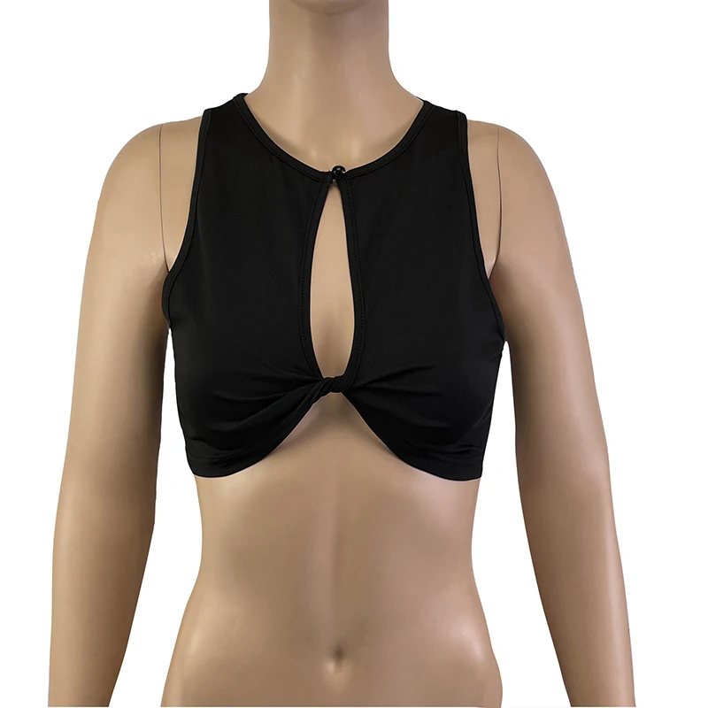 

Gothblack Women Solid O Neck Hollow Out Sleeveless Crop Top Fashion Summer Bodycon Sexy Tank Tops Female Chic Street Casual Vest