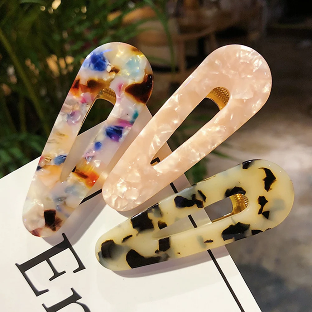 

Fashion Leopard BB Clip Acrylic Hair Clip For Hair Girls Hairpins DIY Styling Tool Hair Accessories Print Acetate Hair Barrettes