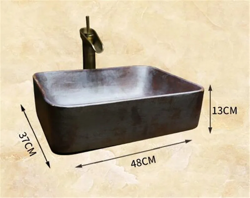 Керамическая раковина для ванной комнаты умывальника с ручной росписью круглая