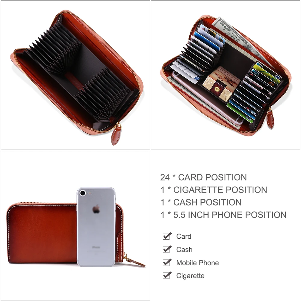 Длинный кошелек JOGUJOS для мужчин и женщин модный бумажник из натуральной кожи