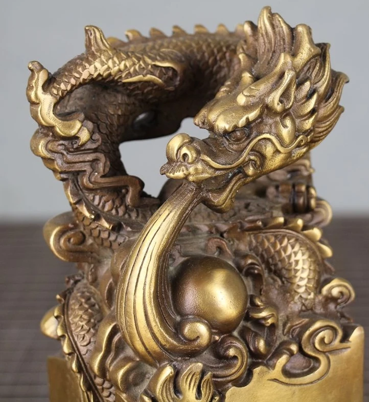 HCGW ручной работы 20*9 см уплотнения дракон античная медь античный 1300 г старые