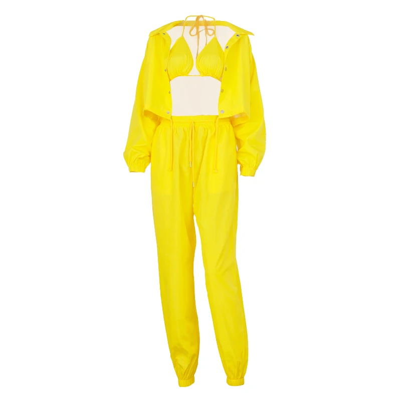 2019 укороченная куртка брюки карго комплект из 2 предметов осень зима Женская