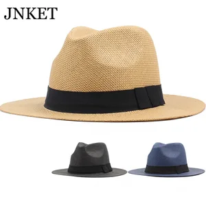 JNKET Summer  Straw Hat Fedoras Hat Gangster Cap Beach Hats Panama Hat Outdoor Sports Sunhat Summer Top Hats For Men Women