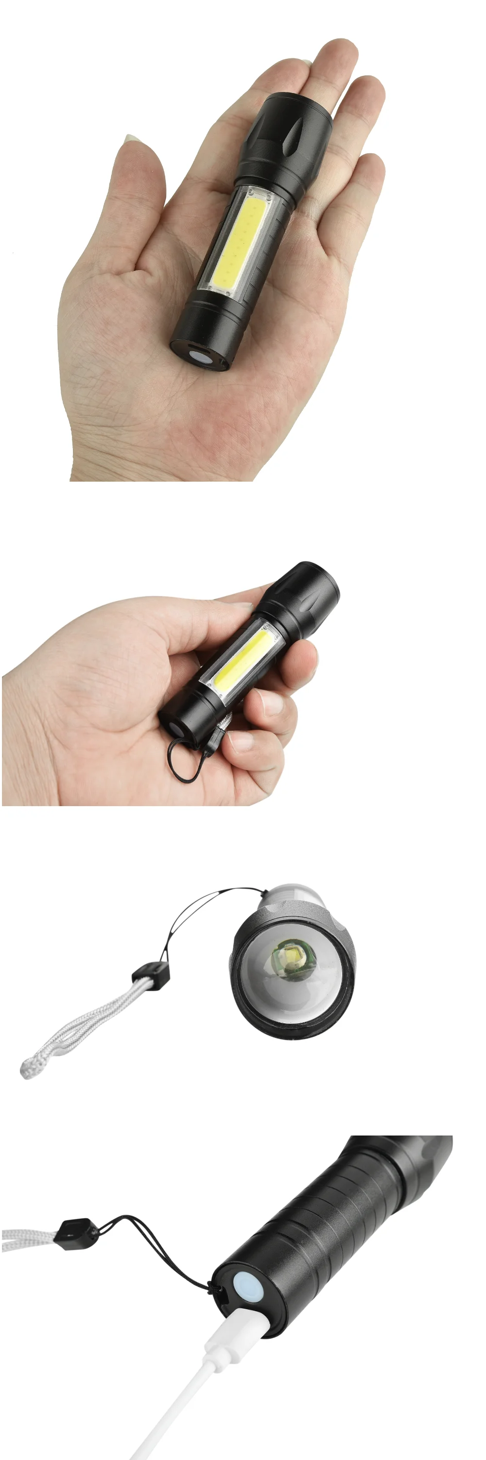 XANES 1517B XPE+ COB двойная фара 1000LM масштабируемый USB Перезаряжаемый Тактический Повседневный светодиодный фонарь для кемпинга фонарь