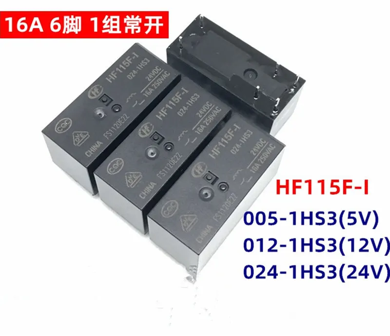 

F JQX-115F-I-005-1HS3 HF115F-I-012-1HS3 JQX-115F-I-024-1HS3 6PIN 16A 5VDC 12VDC 24VDC Power Relay