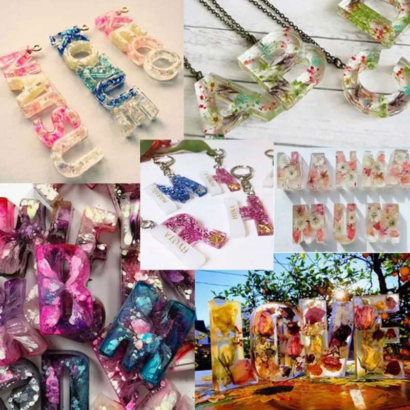 

1 Set Crystal Epoxy Resin Mold Alphabet Letter Number Pendants Casting Silicone Mould DIY Crafts Jewelry Making Tool