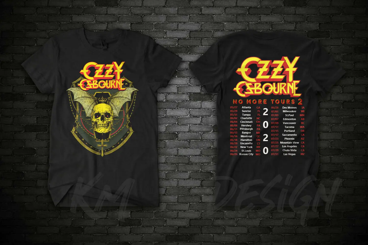 

Ozzy Osbourne Tour Date T Shirt 2020 No More Tours 2 T Shirt