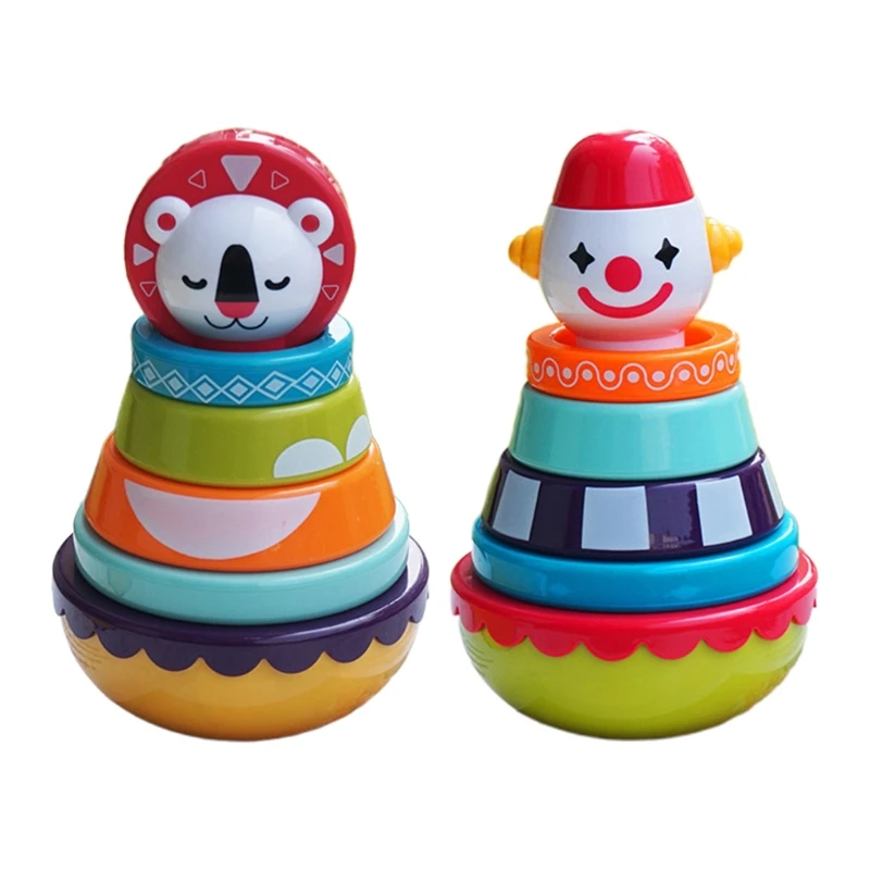 

New Developmental Toy Tumbler Stacking Block Funny Preschool Kindergarten Children’s Board Game Cartoon Lion/Clown Roly-poly