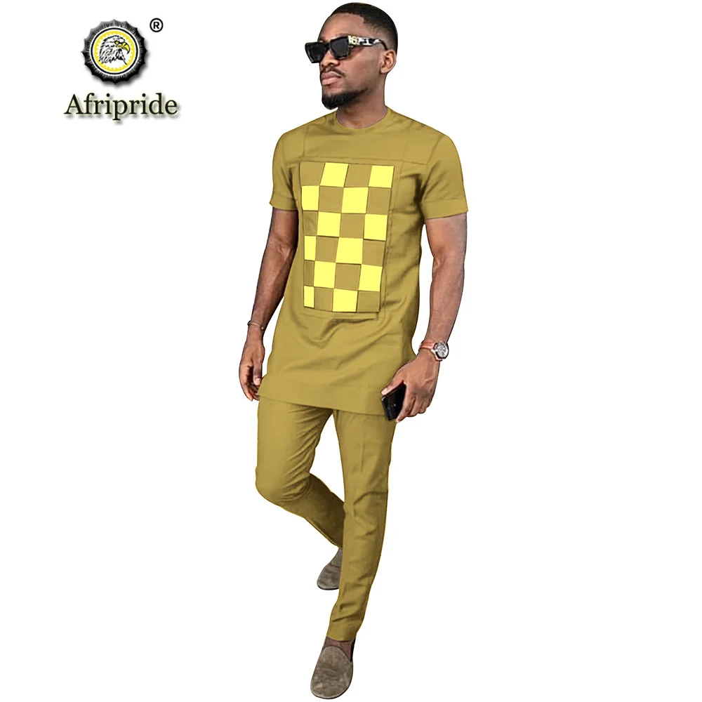 2019 африканская мужская одежда dashiki наряд рубашки + брюки комплект верхняя с