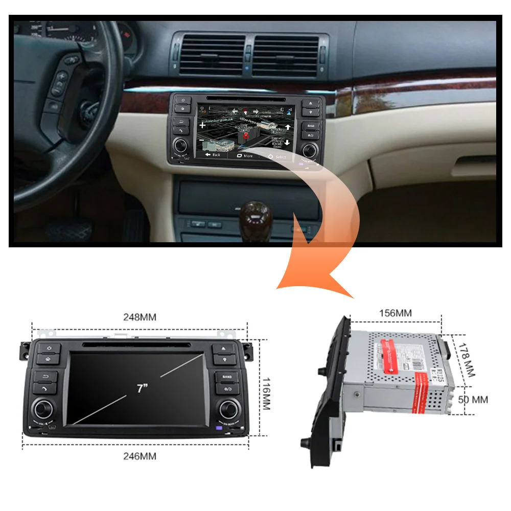 Автомагнитола Eunavi TDA7851 RDS на Android 9 0 для BMW E46 M3 Rover 3 Series 1 Din|din android|1 din android1 |