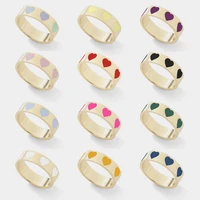 korean cute charms love heart sweet rings colorful fashion jewelry accessories girl child gifts finger rings chic gift