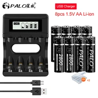 palo 1 5v aa li ion batteries rechargeable battery charger aa 1 5v li ion lithium batteria for flashlight remote control toy