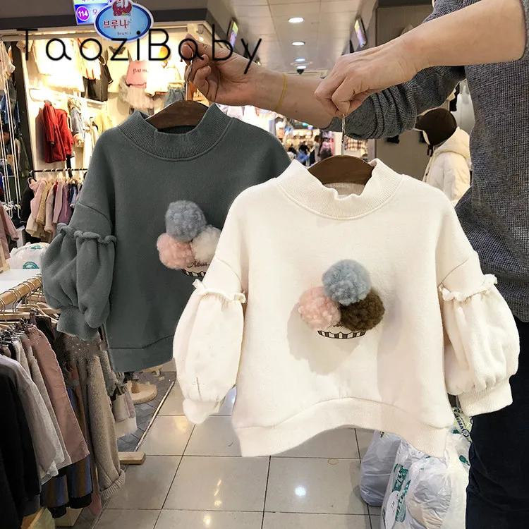 Рубашки для девочек 2019 г. Зимний Корейский детский новый флисовый свитер с