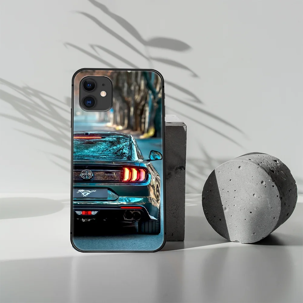 

mustang Sports car Phone Case Cover Hull For iphone 5 5s se 2020 6 6s 7 8 12 mini plus X XS XR 11 PRO MAX black Bumper Luxury