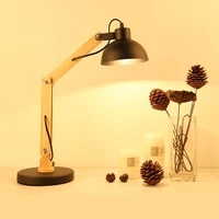 minimalist wood desk lamp vintage folding creativity nordic table lamp reading light abajur para quarto home accessories dk50dl