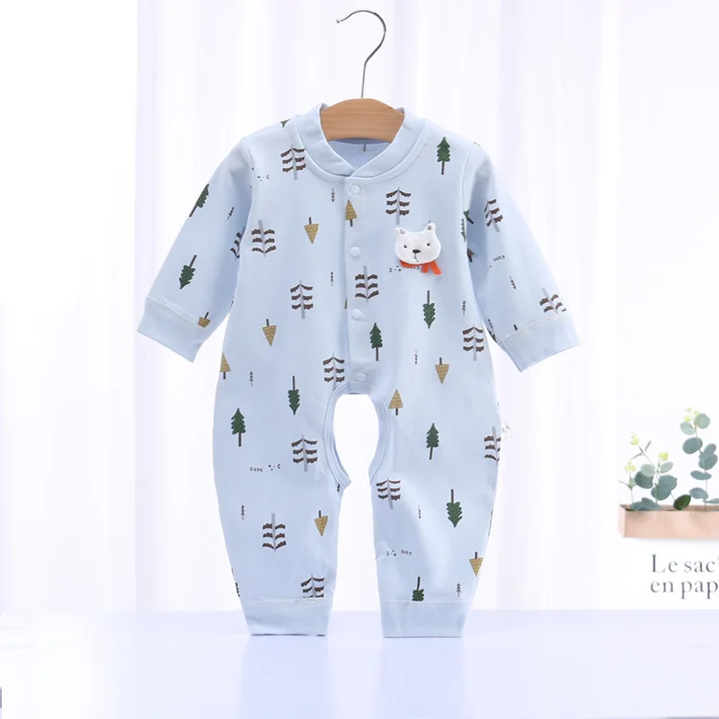 

Newborn Baby Jumpsuit Open File Romper Spring And Autumn Baby Home Underwear