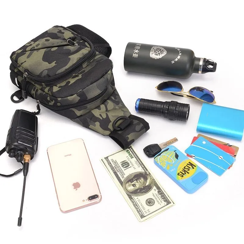 

2021 New Nylon Camouflage Chest Bags Fashion Men Crossbody Bag Trendy Cool Man Waist Bag Large Capacity Travel Pack Simple Borsa
