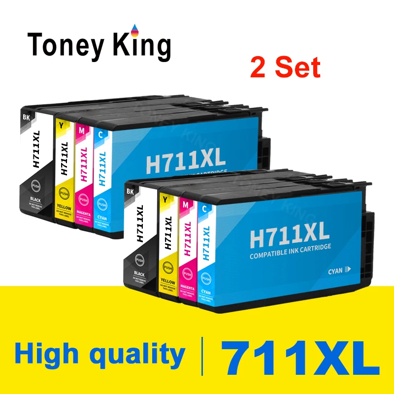 Toney King совместимый чернильный картридж для HP 711 CZ133A CZ130A CZ131A CZ132A Замена DesignJet T520 T120