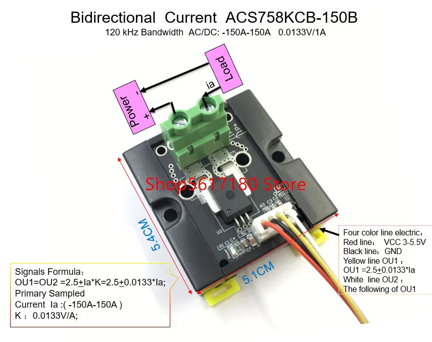 ACS758KCB ACS758 150b двунаправленный модуль датчика переменного/постоянного тока с