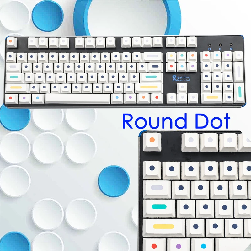 

Колпачки для клавиш Cherry MX 61 87 96 GK64, 108 клавиши, белые точки