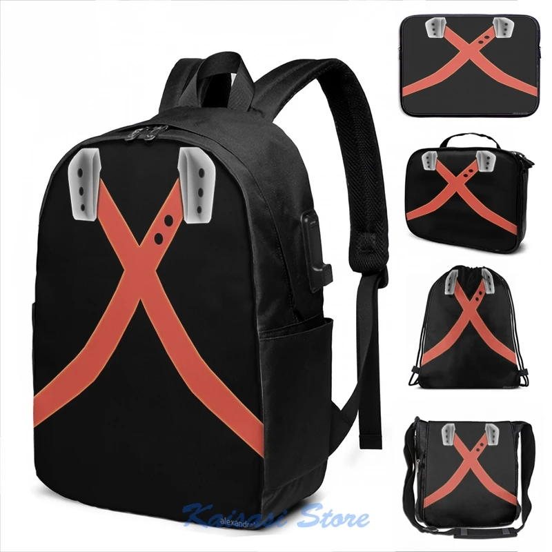 Рюкзак Katsuki Bakugo Boku no Hero Академия Bakugou с USB зарядкой мужские школьные сумки женская