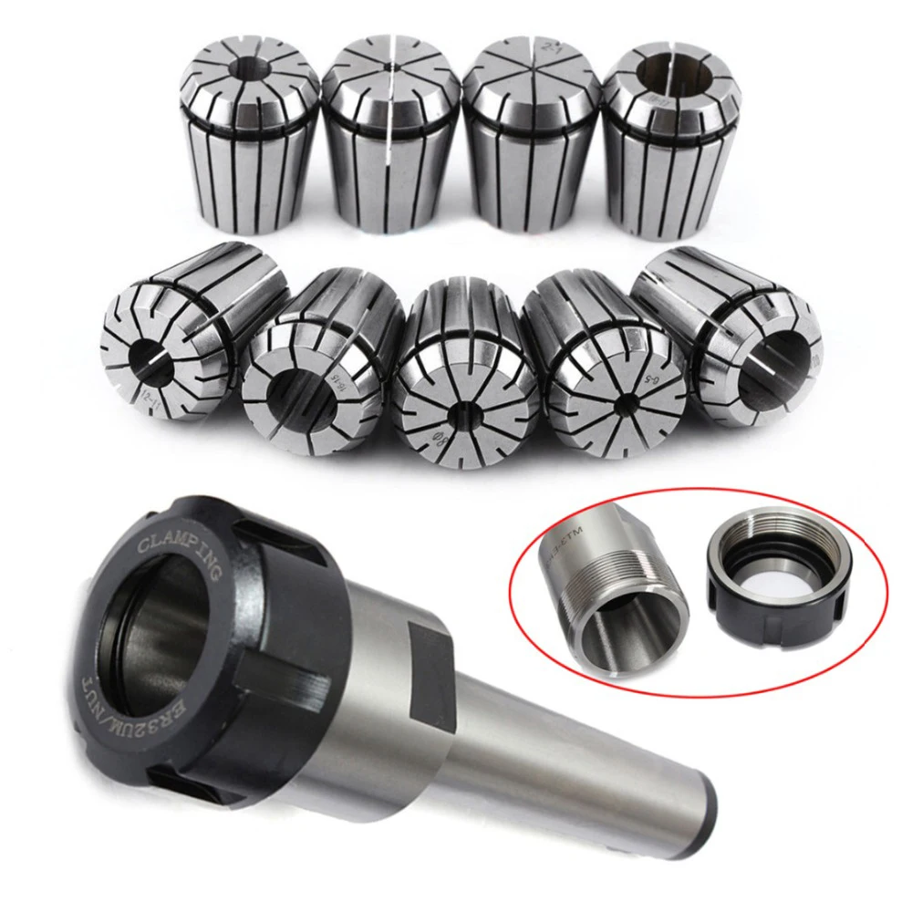

MTA2 MTA3 MTA4 MTB2 MTB3 MTB4 ER16 ER20 ER25 ER32 morse taper tool holder+9pcs Spring Collets For CNC Milling lathe tools