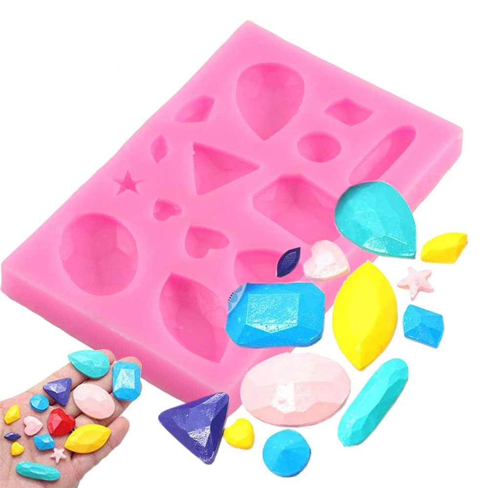 

Силиконовая форма в форме алмазного камня для украшения торта, формы для шоколада из эпоксидной смолы, инструменты для выпечки, кухонные ак...